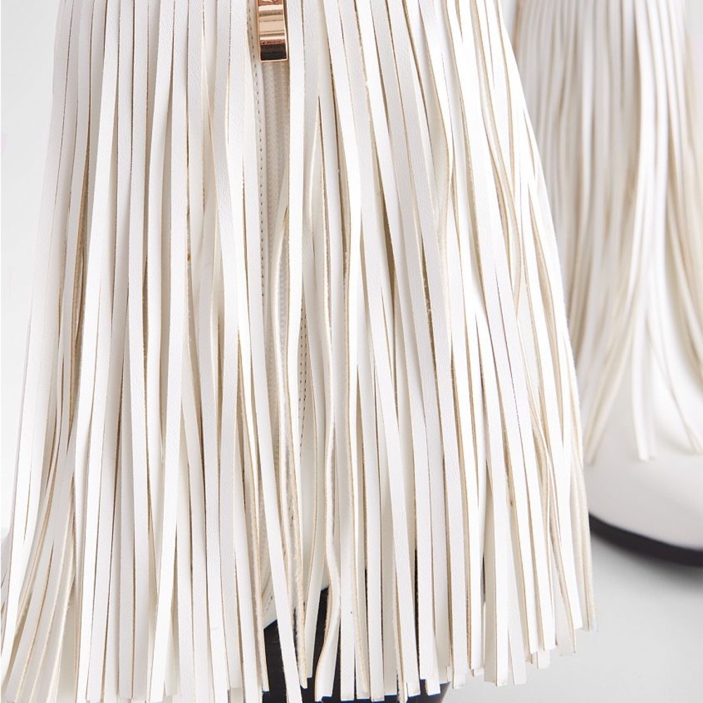 Fringe White Cowboy Boots - Picture 11 of 11